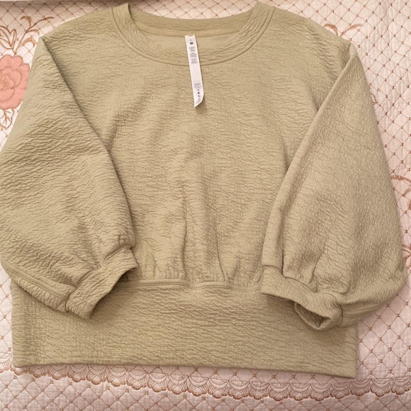 Lululemon Textured Crewneck Pullover Women’s Sweatshirt Light Green - Picture 1 of 5